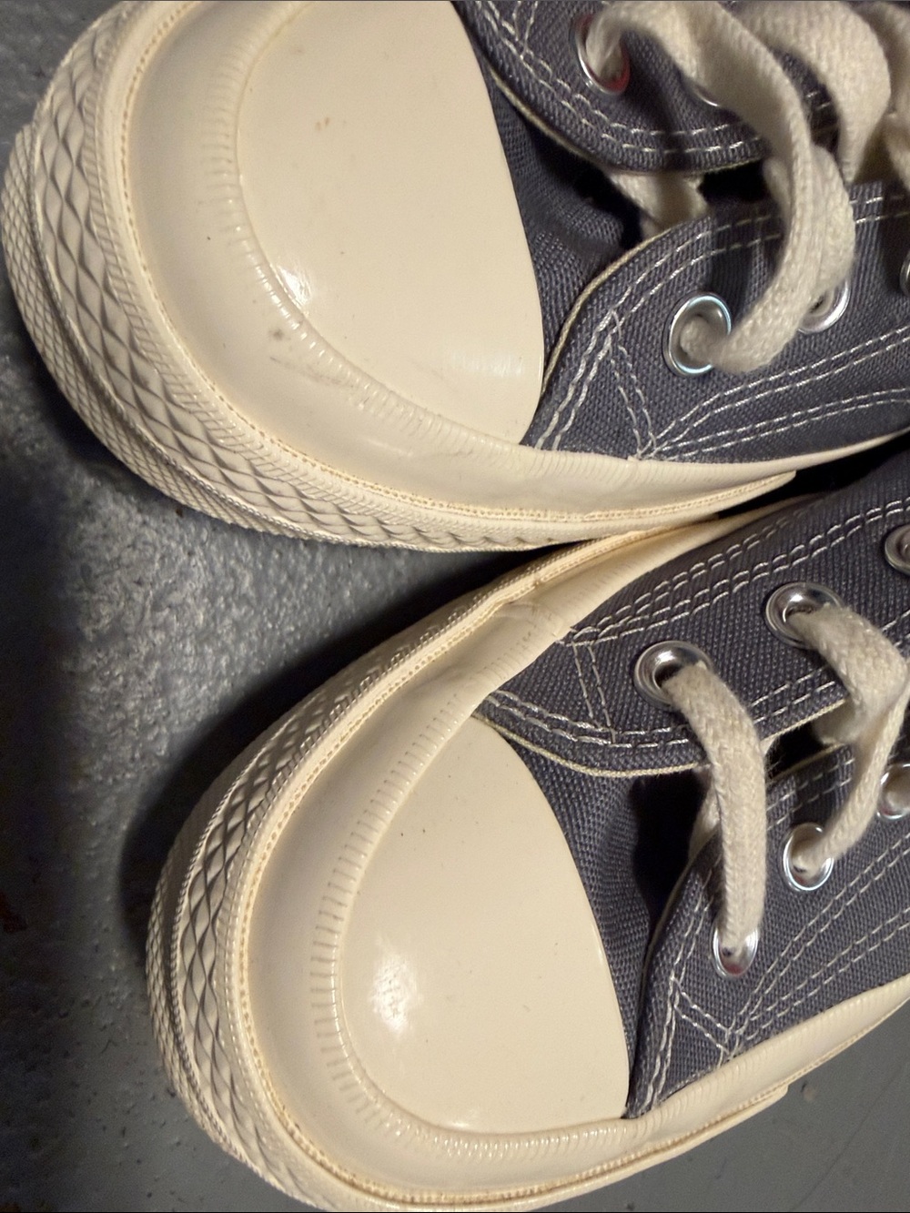 Converse Grey Canvas High-Top Sneakers with Cream Accents - Picture 7 of 7